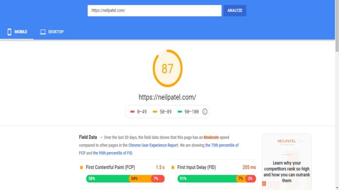 google page speed insight