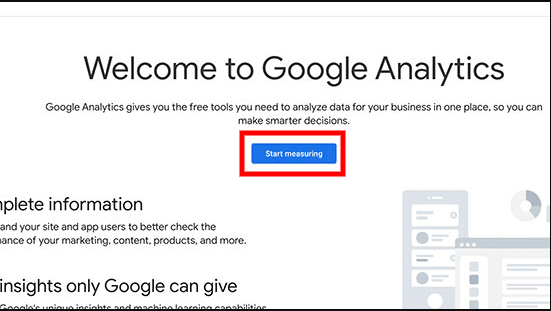 Google Analytics homepage