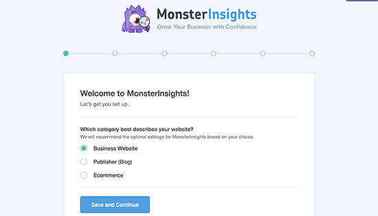 MonsterInsights setup - 1