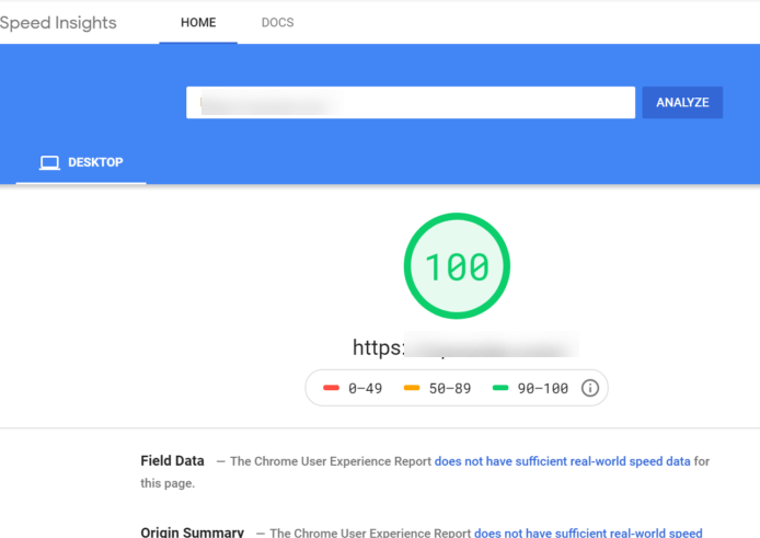 google pagespeed insights desktop