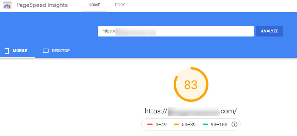 google pagespeed insights mobile