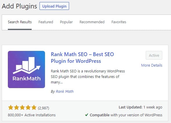 Rank Math Add Plugin