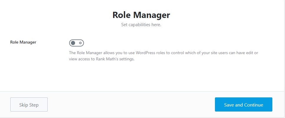 Role manager setting