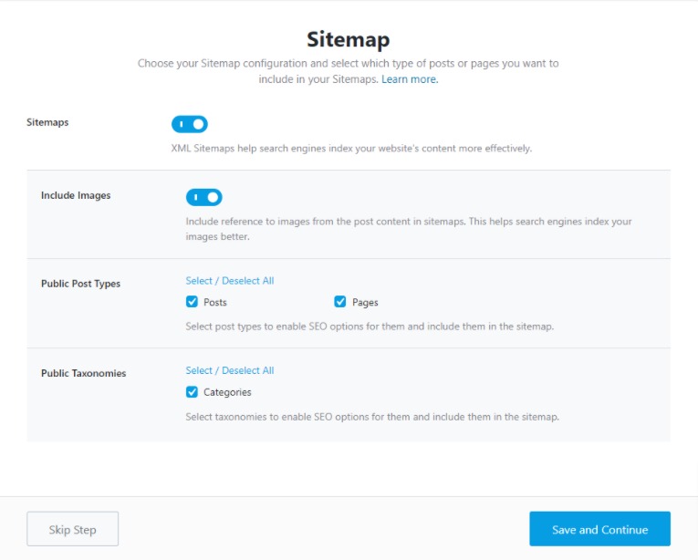 Sitemap Options