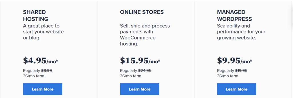 bluehost pricing