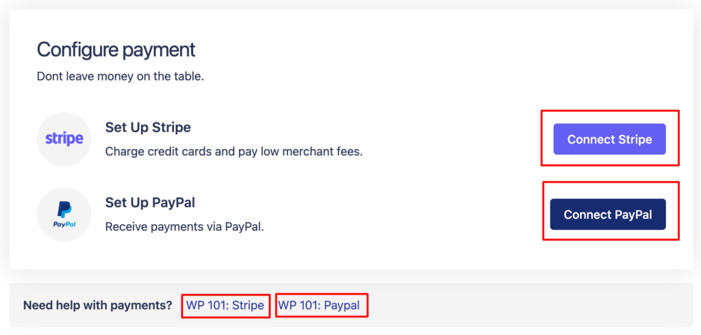 payment setup